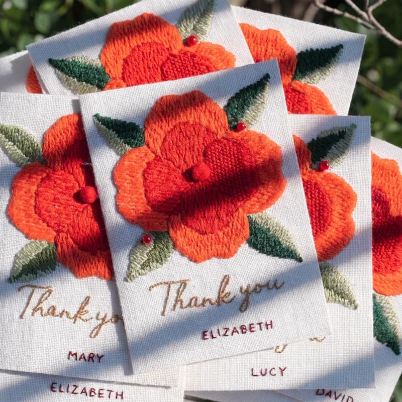 Bulk personalized thank-you cards with different recipient names