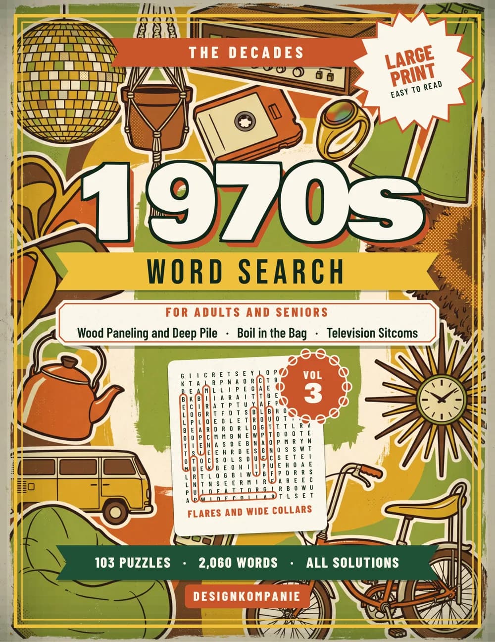 1970s Word Search — 103 large-print nostalgic puzzles for adults and seniors