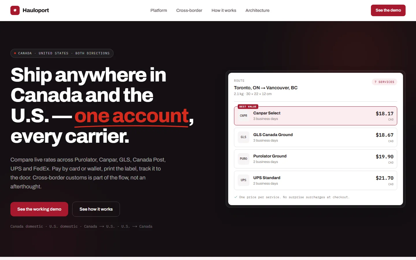 Hauloport marketing site