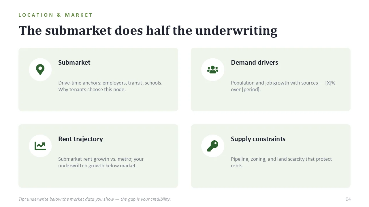 Real estate pitch deck template — sample slide 3