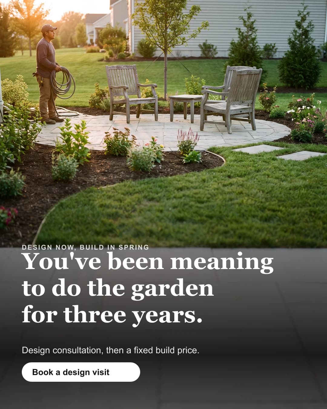 Sample Meta ad for landscapers — generated sample, not a client campaign
