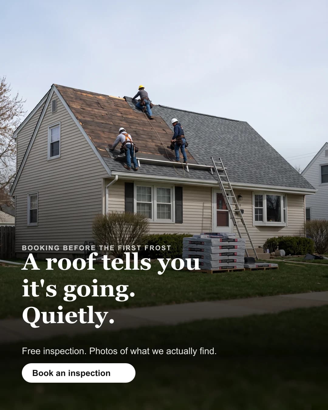 Sample Meta ad for roofers — generated sample, not a client campaign
